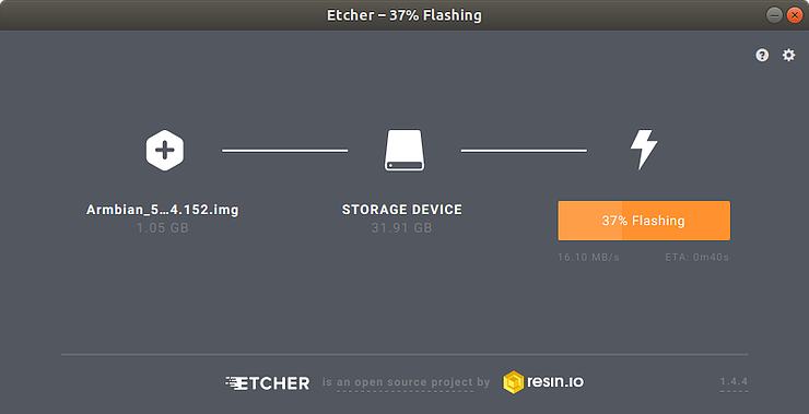 Etcher interface